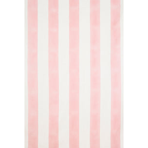 Wide Stripe Block printed Fabric Linen Pink