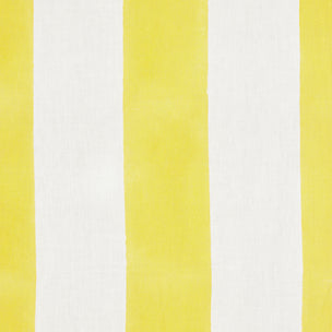 Wide Stripe Block printed Fabric Linen Yellow