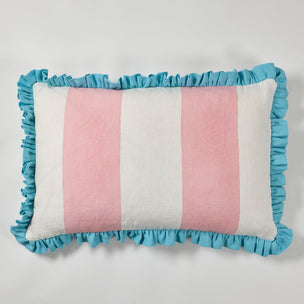 Cushion Frill Wide Stripe Pink