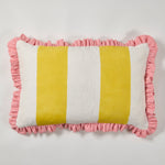 Cushion Frill Wide Stripe Yellow