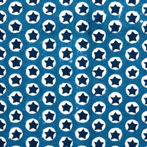 Tuk Tuk Block printed Fabric Cotton Blue Free Sample