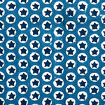 Tuk Tuk Block printed Fabric Cotton Blue