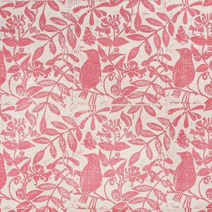 Birds & Bees Printed Fabric Linen/Cotton Blush Sample