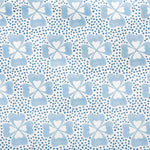 Clover Printed Fabric Linen/Cotton Blue Free Sample