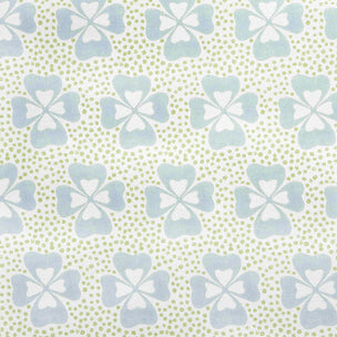 Clover Printed Fabric Linen/Cotton Duck Egg Free Sample