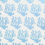 Coral Printed Fabric Linen/Cotton Blue Free Sample