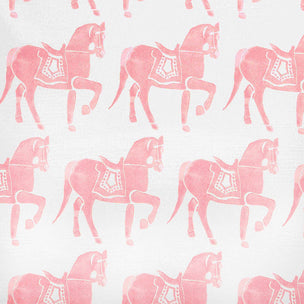 Marwari Horse Printed Fabric Linen/Cotton Pink Free Sample