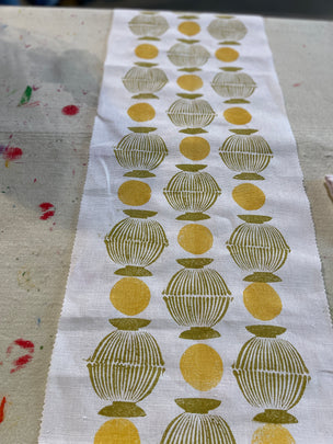 Block Printing Lampshade Workshop at Charleston Firle East Sussex