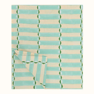 molly mahon luna stripe tablecloth on cream background