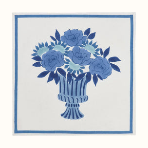 Napkin Peony Urn Chintz Blue