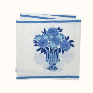 Table Runner Peony Urn Chintz Blue