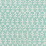 Bagru Block Printed Fabric Linen Cotton Turquoise