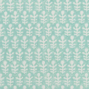 Bagru Block Printed Fabric Linen Cotton Turquoise