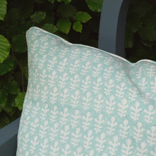 Bagru Block Printed Fabric Linen Cotton Turquoise