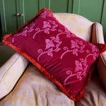 Cushion Fringe Burgundy Velvet Vine - Limited Edition