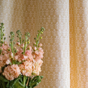 Bagru Block Printed Fabric Linen Cotton Clay