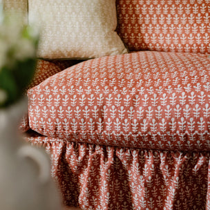 Bagru Block Printed Fabric Linen Cotton Terracotta