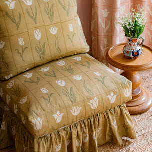 Botanica Cotton Linen Fabric in Gold Olive