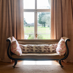 Hand Block Printed Horse Chestnut Cushion Pink