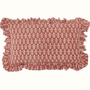 Cushion Frill Bagru Terracotta