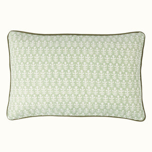 Cushion Piped Bagru Moss