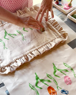 Block Printing Cushion Workshop at Ford Manor, Surrey, 18th June