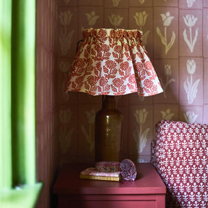 Block Printing Kit Flirty Lampshade Flower Rust