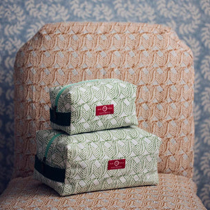 Indian Leaf Hand Block Printed Blue Green