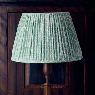 Lampshade Pleated Bagru Turquoise Large