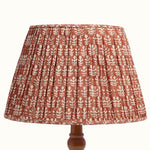 Lampshade Pleated Bagru Terracotta Large