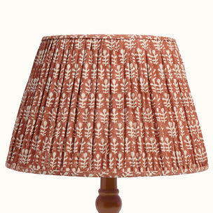 Lampshade Pleated Bagru Terracotta Large