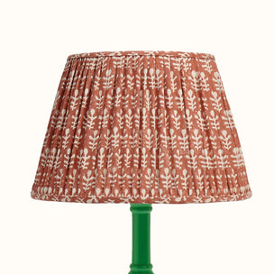 Lampshade Pleated Bagru Terracotta Medium