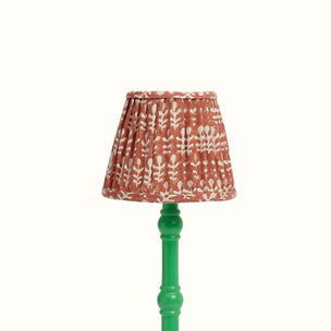 Lampshade Pleated Bagru Terracotta Small
