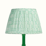 Lampshade Pleated Bagru Turquoise Medium