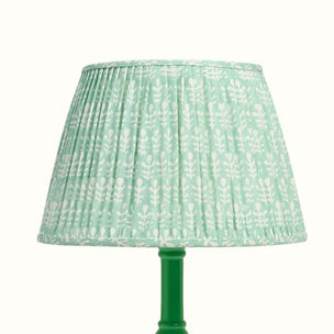 Lampshade Pleated Bagru Turquoise Medium