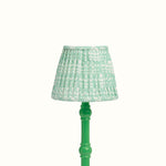 Lampshade Pleated Bagru Turquoise Small