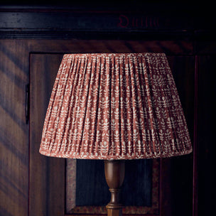 Lampshade Pleated Bagru Terracotta Large