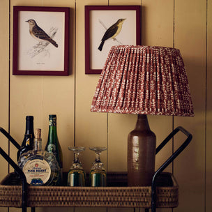 Lampshade Pleated Bagru Terracotta Medium