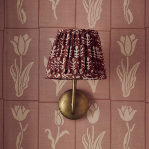 Lampshade Pleated Bagru Terracotta Small