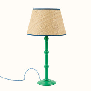 Lampshade Rattan with Navy Trim Large