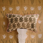 Cushion Piped Cream Velvet Mughal - Limited Edition