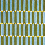 Luna Block printed Fabric Linen Khaki