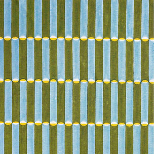 Luna Block printed Fabric Linen Khaki