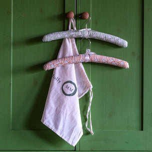 Coat Hanger Padded Duo Indian Leaf Green & Copper