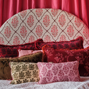 Cushion Fringe Burgundy Velvet Vine - Limited Edition