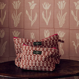 Wash Bag Bagru Terracotta