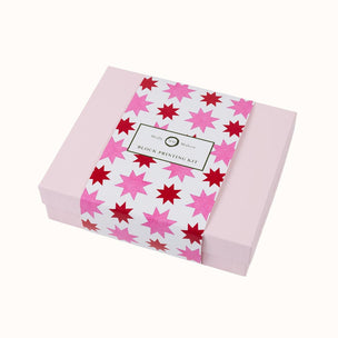 Block Printing Kit Potli Bag Jali Star Big Small Red Hot Pink
