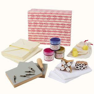 Block Printing Starter Kit Petal Buti Cobalt Blue Old Lemon Magenta