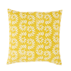 Hand Block Printed Ashdown Cushion Chartreuse