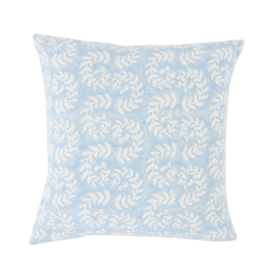 Hand Block Printed Ashdown Cushion Cool Blue